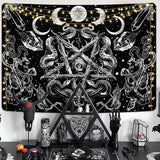 Gobelin alishomtll czarownica wąż estetyczny gotycki pentagram ścienny Strona główna - Akcesoria i dekoracje Naty Shop