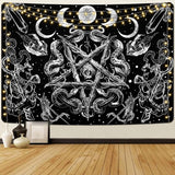 Gobelin alishomtll czarownica wąż estetyczny gotycki pentagram ścienny Strona główna - Akcesoria i dekoracje Naty Shop Pentagram 210L X 150B Cm