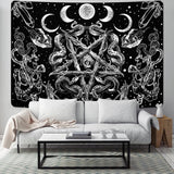 Gobelin alishomtll czarownica wąż estetyczny gotycki pentagram ścienny Strona główna - Akcesoria i dekoracje Naty Shop