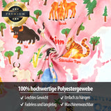Tkanina Bashom Niemiecka mapa świata zwierząt dla dzieci Strona główna - Akcesoria i dekoracje Naty Shop