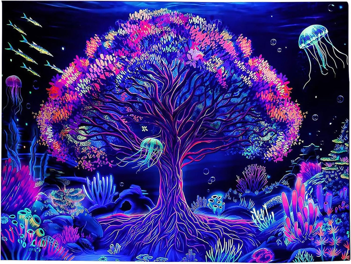 Gobelin drzewo życia mandala fluorescencyjny Strona główna - Akcesoria i dekoracje Naty Shop Default Title