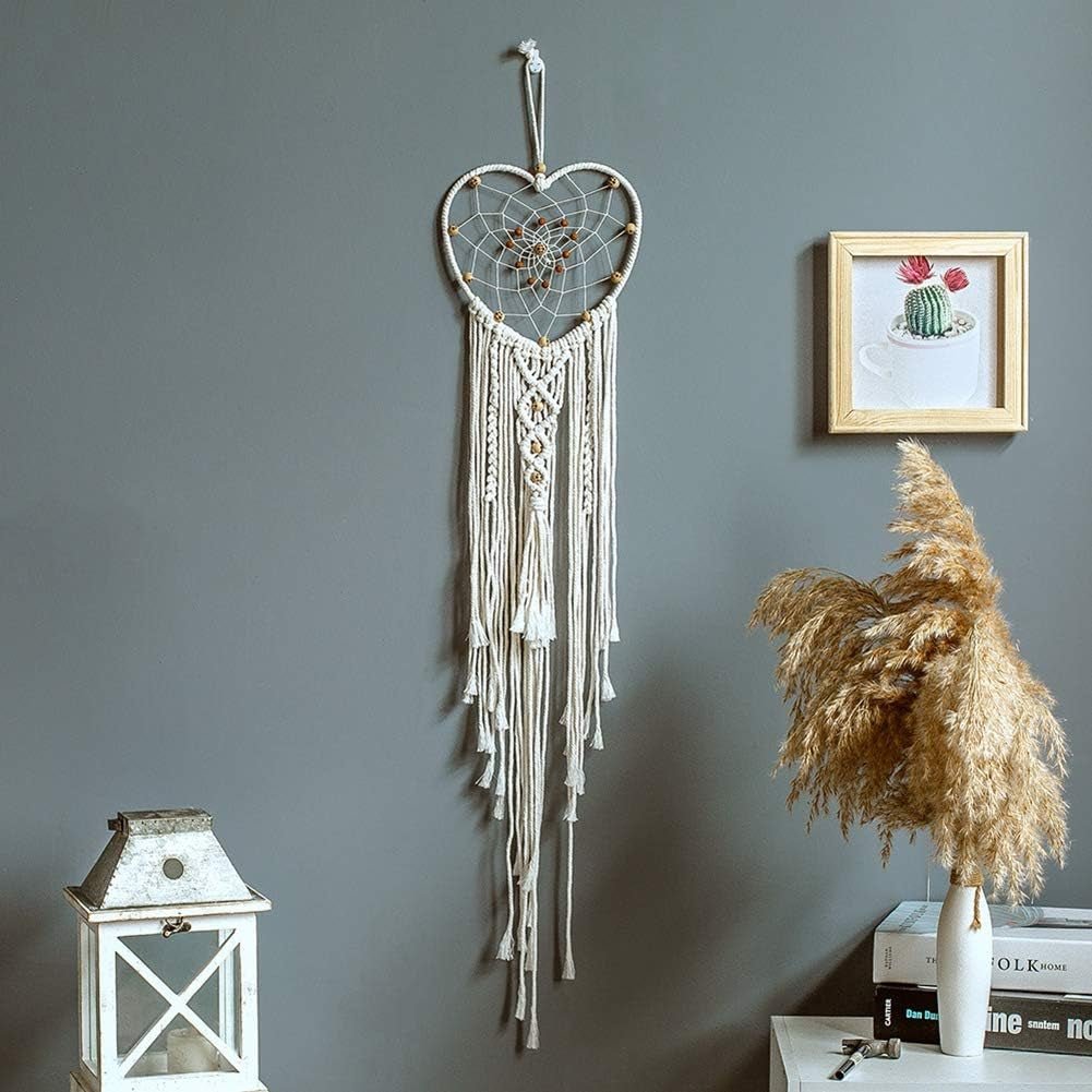 Deco gobelin łapacz snów tkany biały dekoracja ścienna Strona główna - Akcesoria i dekoracje Naty Shop Serce miłości