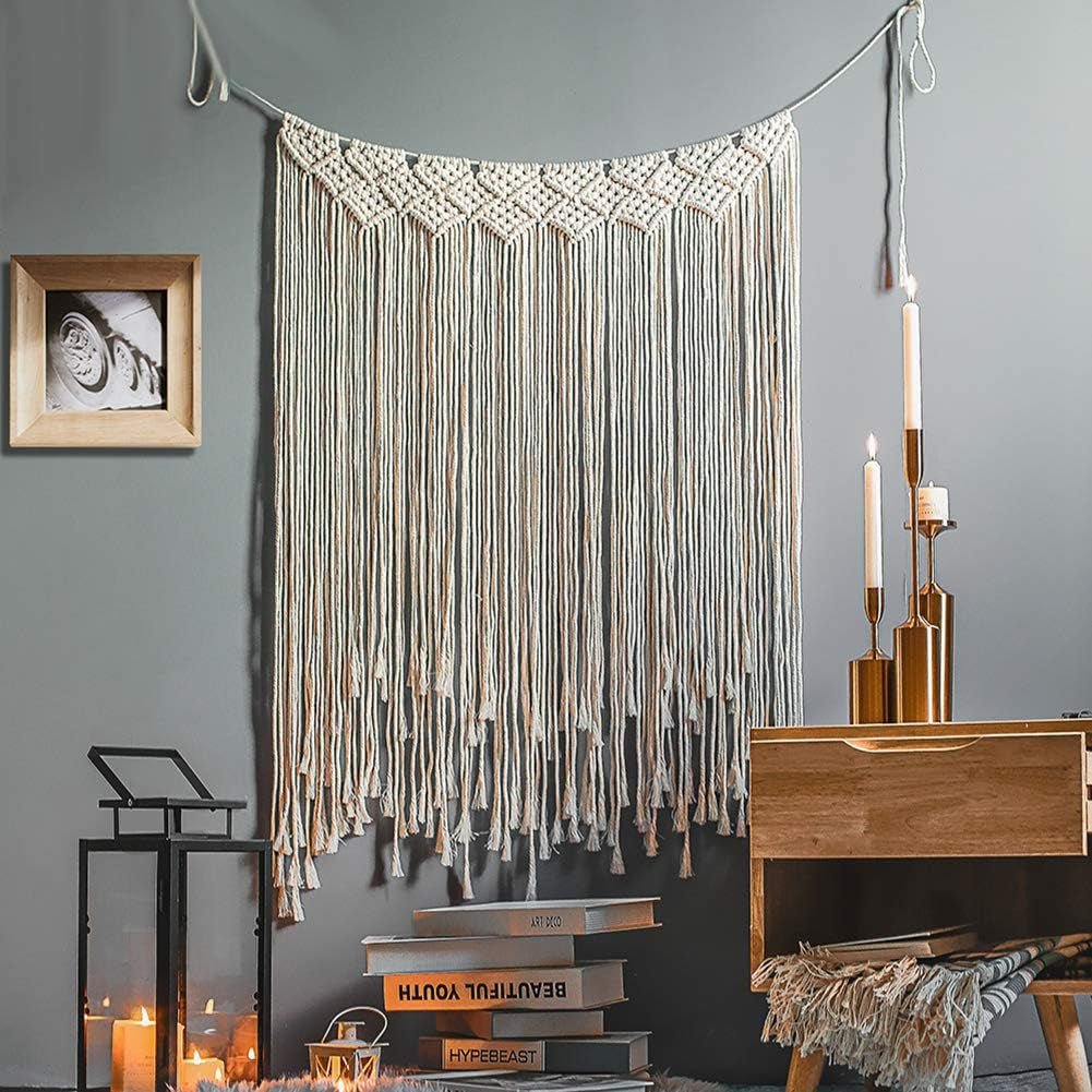 Deco gobelin łapacz snów tkany biały dekoracja ścienna Strona główna - Akcesoria i dekoracje Naty Shop Zasłona z frędzlami