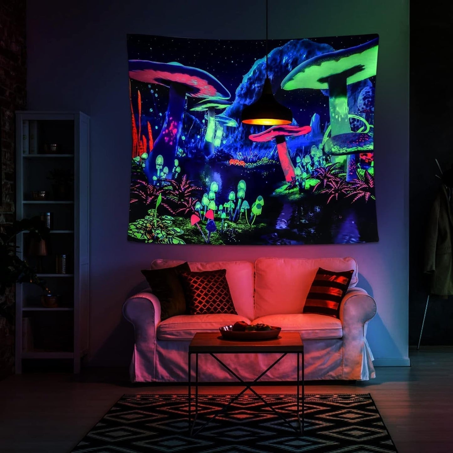 Gobelin Dremisland Blacklight grzyb psychodeliczny reaktywny galaxy ściana Strona główna - Akcesoria i dekoracje Naty Shop