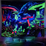 Gobelin dremisland blacklight grzyb psychodeliczny reaktywny galaxy ściana Strona główna - Akcesoria i dekoracje Naty Shop Mushroom 200L X 148B Cm