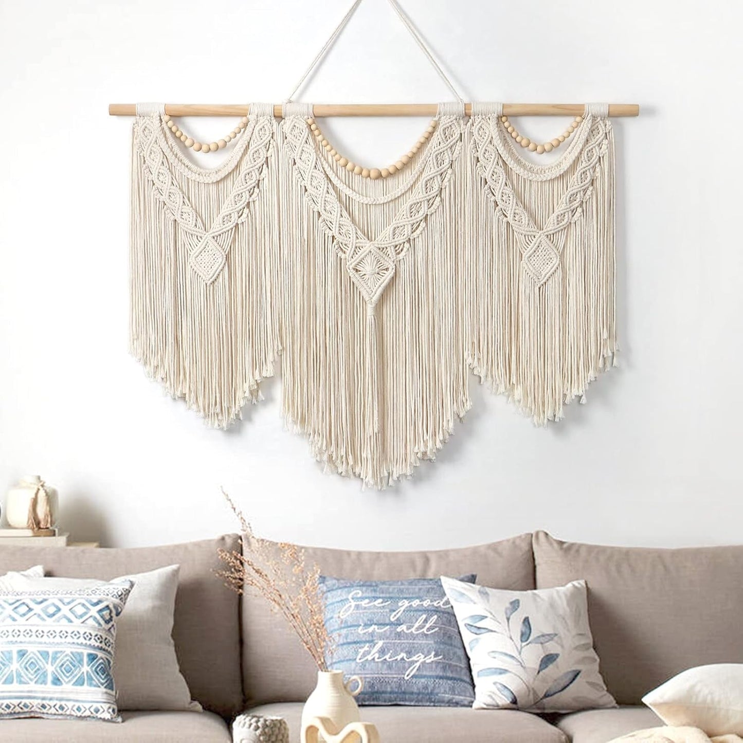 Gobelin dremisland duży deco tkany beżowy Casa - Akcesoria i dekoracje Naty Shop