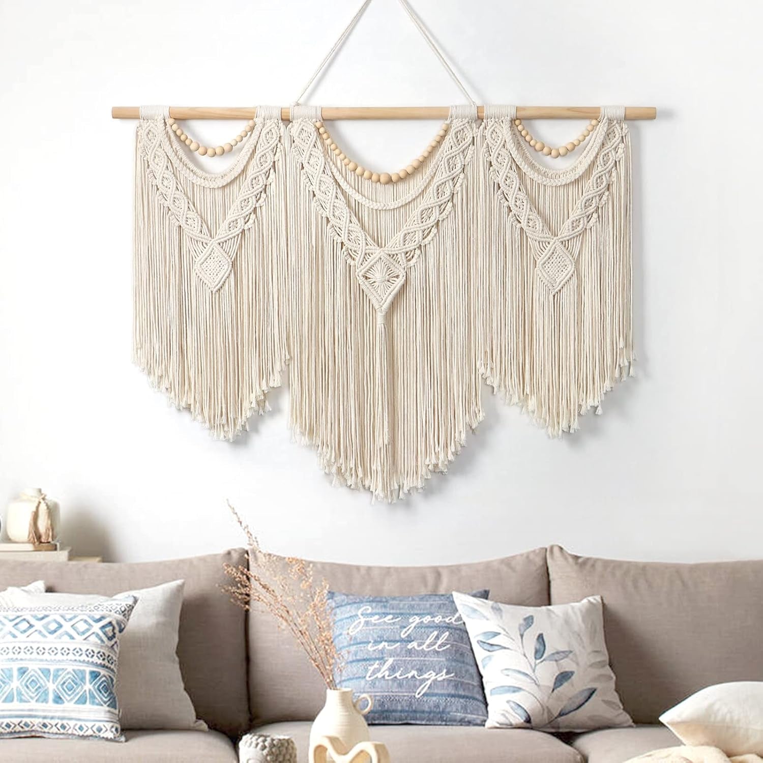 Gobelin dremisland duży deco tkany beżowy Casa - Akcesoria i dekoracje Naty Shop