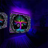 Gobelin fluorescencyjny drzewo życie psychodeliczny księżyc Strona główna - Akcesoria i Dekoracje Naty Shop