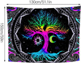 Gobelin fluorescencyjny drzewo życie psychodeliczny księżyc Strona główna - Akcesoria i Dekoracje Naty Shop