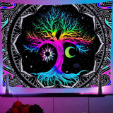 Gobelin fluorescencyjny drzewo życie psychodeliczny księżyc Strona główna - Akcesoria i dekoracje Naty Shop Default Title