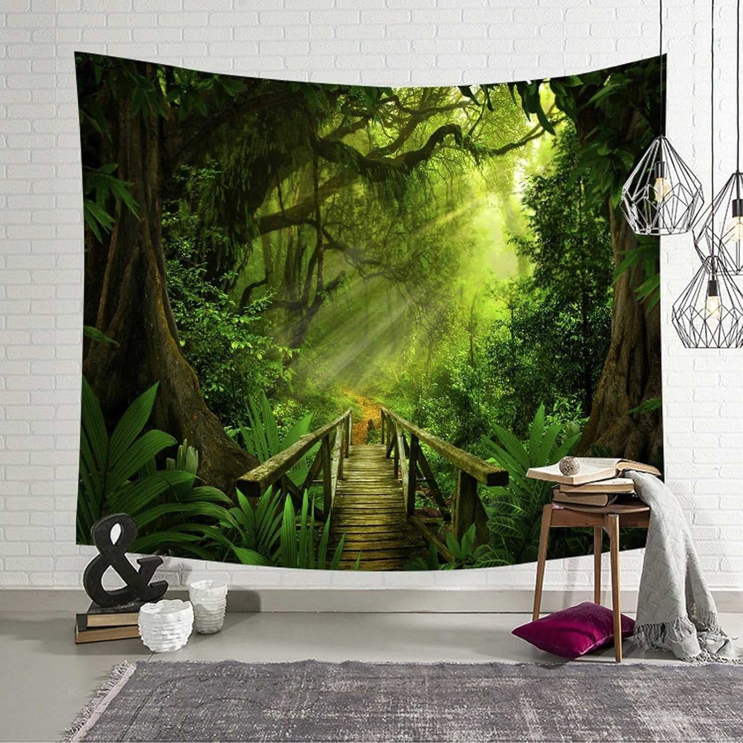 Gobelin leśno-zielony wiszący na zewnątrz Strona główna - Akcesoria i dekoracje Naty Shop