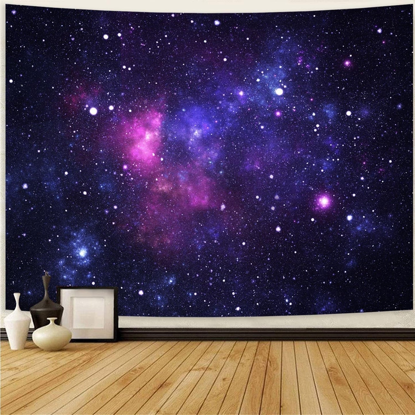 Gobelin galaxy czarny jasny gwiaździste niebo reaktywny niebieski Strona główna - Akcesoria i dekoracje Naty Shop