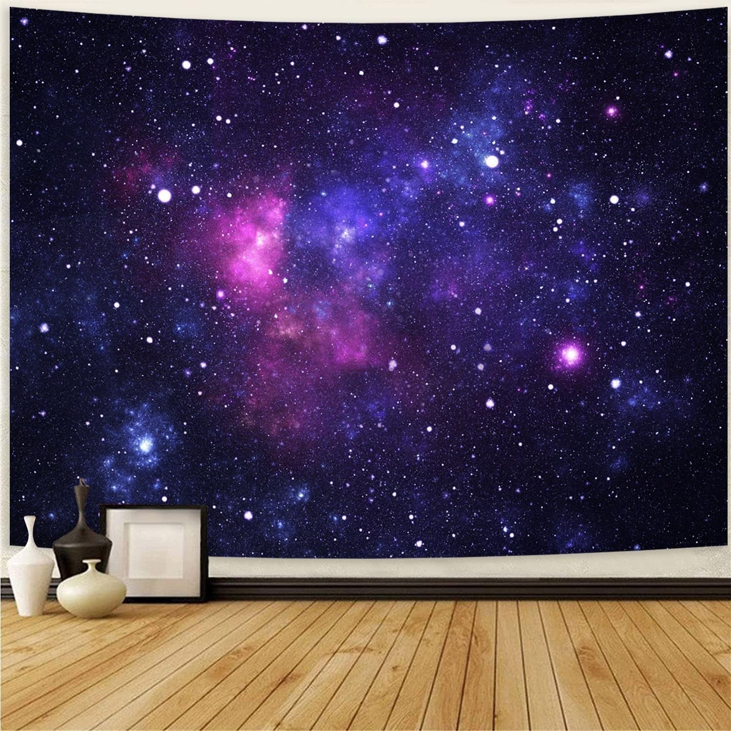 Gobelin galaxy czarny jasny gwiaździste niebo reaktywny niebieski Strona główna - Akcesoria i dekoracje Naty Shop