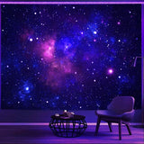 Gobelin galaxy czarne światło gwiaździste niebo reaktywny niebieski Strona główna - Akcesoria i Dekoracje Naty Shop Galaxy 150L X 130B Cm