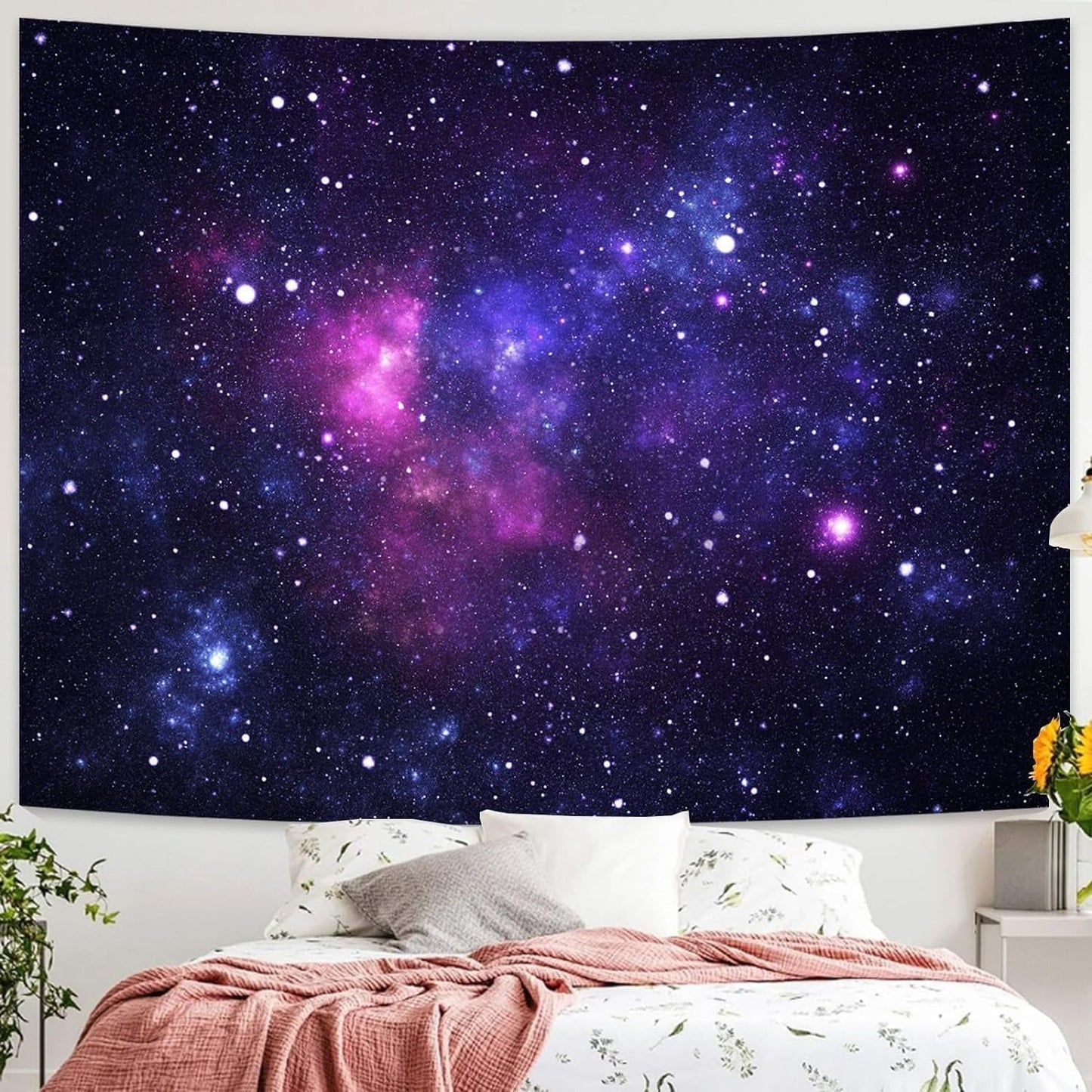 Gobelin galaxy czarny jasny gwiaździste niebo reaktywny niebieski Strona główna - Akcesoria i dekoracje Naty Shop