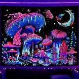 Gobelin galaxy czarne światło gwiaździste niebo reaktywny niebieski Strona główna - Akcesoria i dekoracje Naty Shop Mushroom 200L X 150B Cm