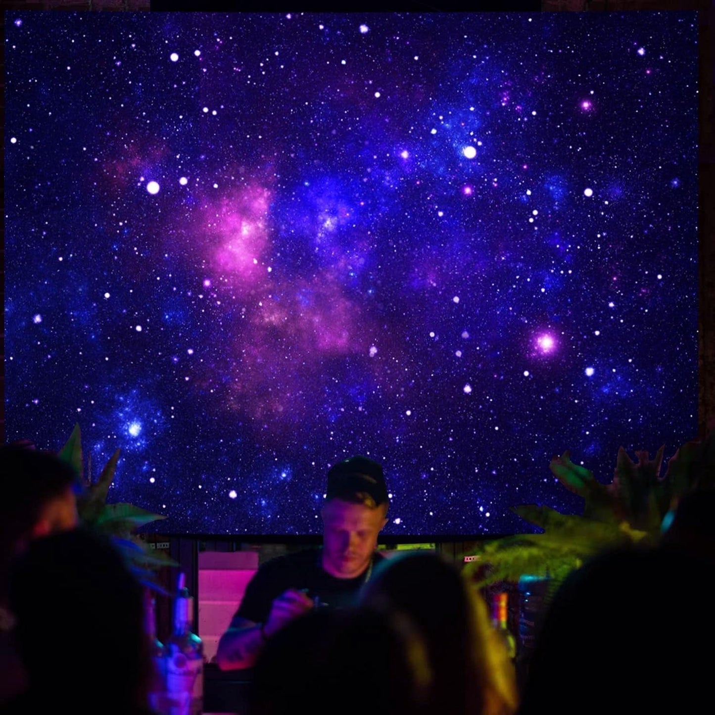Gobelin galaxy czarny jasny gwiaździste niebo reaktywny niebieski Strona główna - Akcesoria i dekoracje Naty Shop