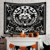 Gobelin gotycki halloweenowy baner czarno biały Strona główna - Akcesoria i dekoracje Naty Shop