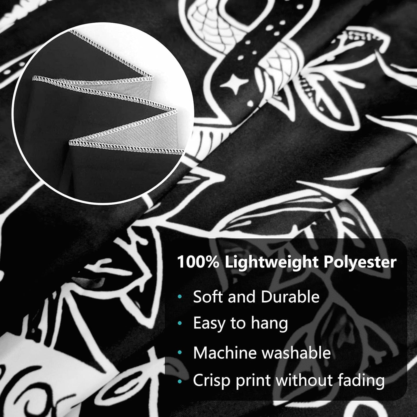 Gobelin gotycki halloweenowy baner czarno biały Strona główna - Akcesoria i dekoracje Naty Shop