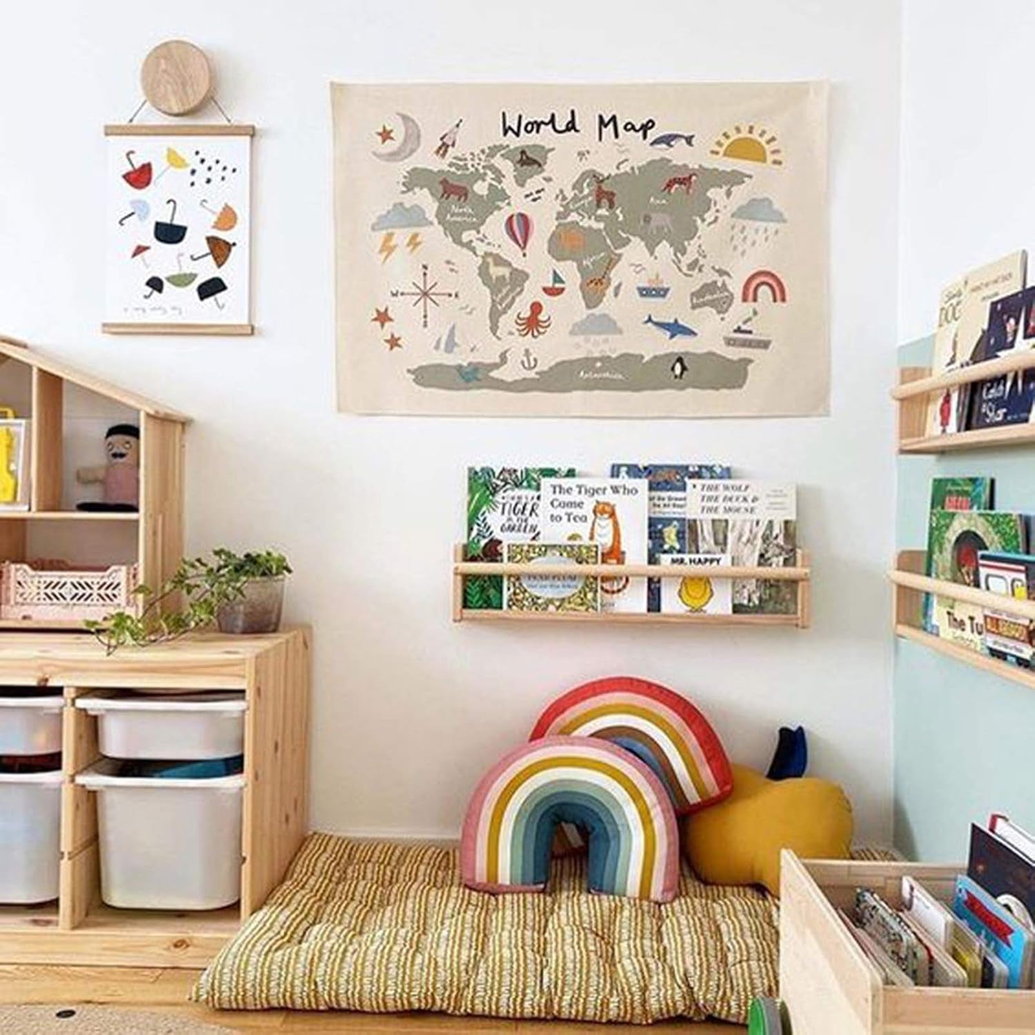 Gobelin Haokaini mapa świata zdjęcie łóżeczka dziecięcego Strona główna - Akcesoria i dekoracje Naty Shop