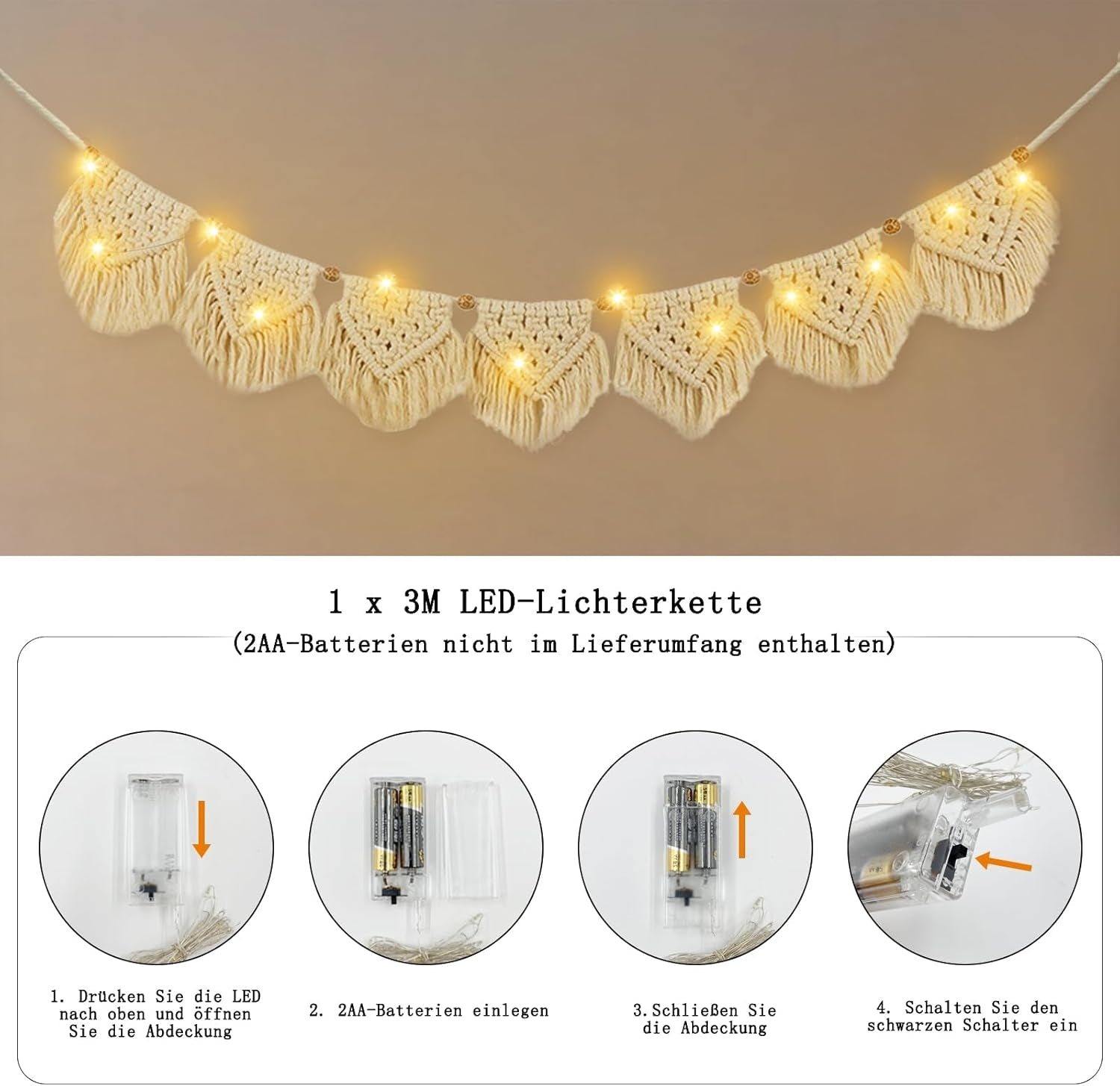 Gobelin ihonyi deco chic z frędzlami girlanda led Strona główna - Akcesoria i dekoracje Naty Shop