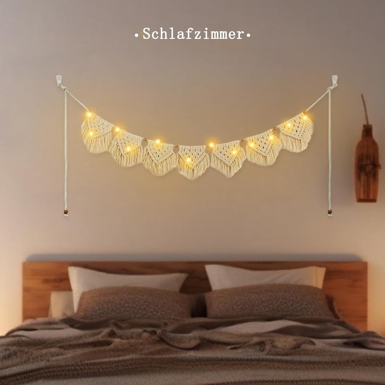 Gobelin ihonyi deco chic z frędzlami girlanda led Strona główna - Akcesoria i dekoracje Naty Shop