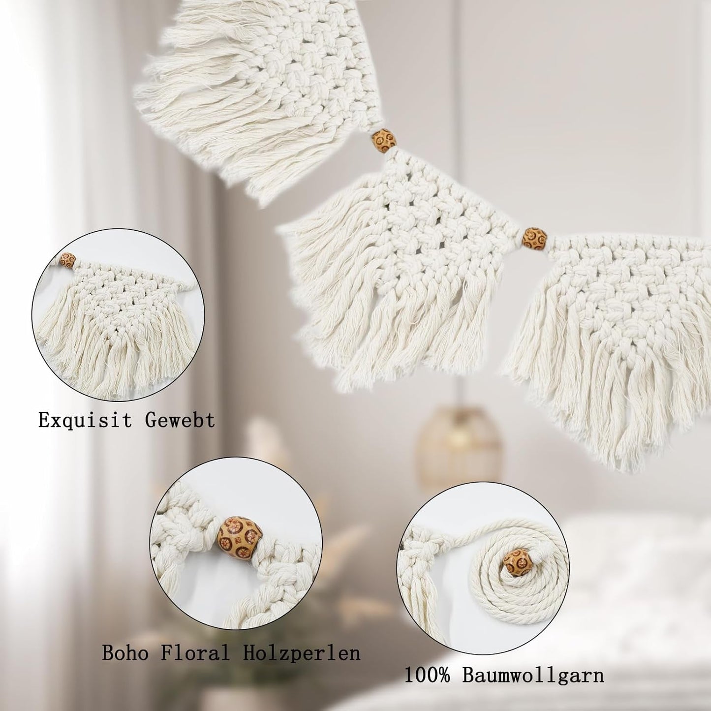 Gobelin ihonyi deco chic z frędzlami girlanda led Strona główna - Akcesoria i dekoracje Naty Shop