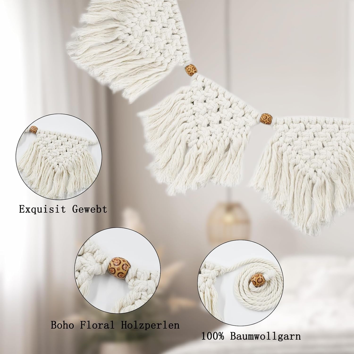 Gobelin ihonyi deco chic z frędzlami girlanda led Strona główna - Akcesoria i dekoracje Naty Shop