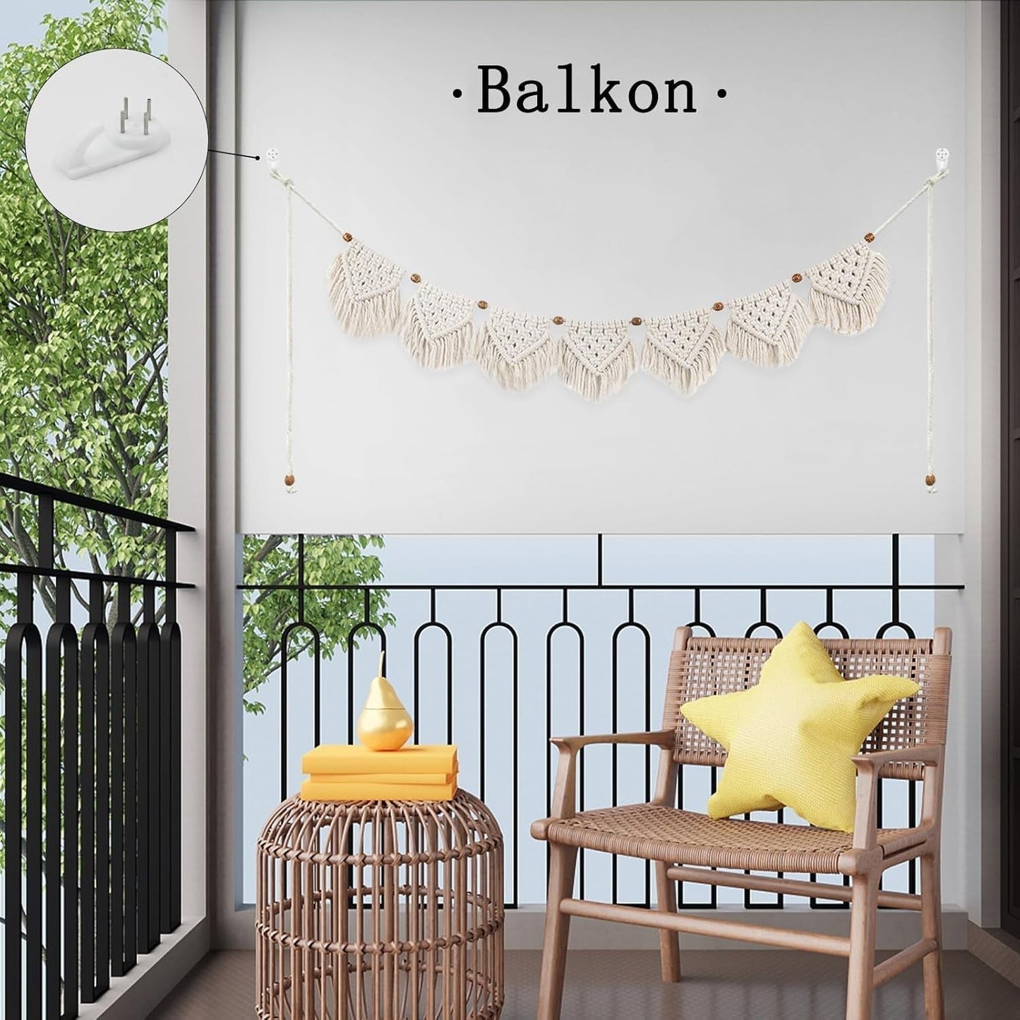 Gobelin ihonyi deco chic z frędzlami girlanda led Strona główna - Akcesoria i dekoracje Naty Shop