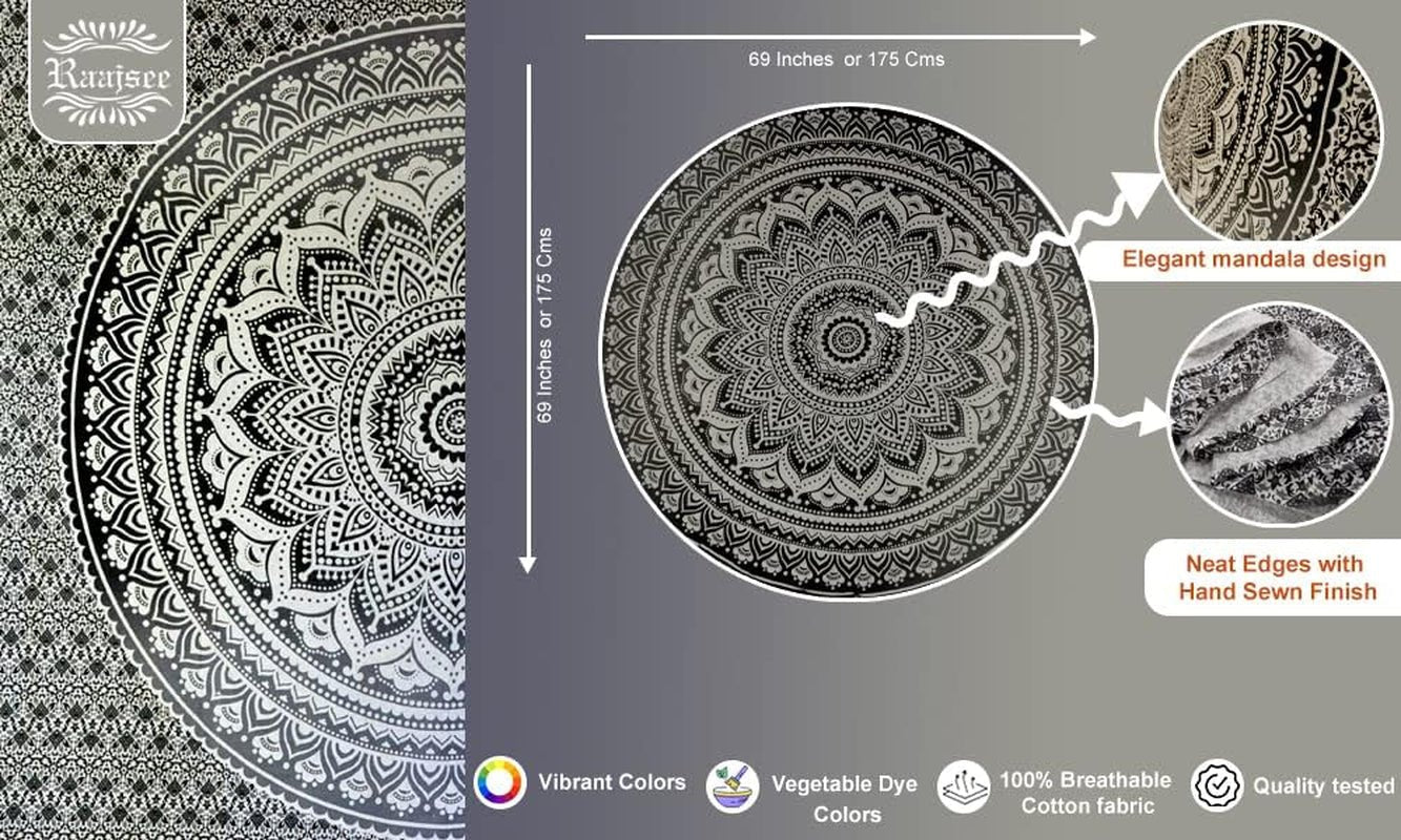 Gobelin indyjski ręcznik plażowy okrągły mandala hippielowy duży indyjski Strona główna - Akcesoria i dekoracje Naty Shop
