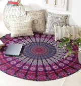 Indie gobelinowy ręcznik plażowy okrągły mandala hipisowski fioletowy Strona główna - Akcesoria i dekoracje Naty Shop