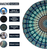 Indie gobelinowy ręcznik plażowy okrągły mandala hipisowski duży Indian Home - Akcesoria i dekoracje Naty Shop