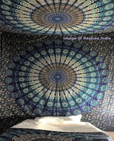 Indyjski gobelin psychodeliczny mandala niebieski turkusowy słoń Strona główna - Akcesoria i dekoracje Naty Shop