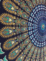 Indyjski gobelin psychodeliczny mandala niebieski turkusowy słoń Strona główna - Akcesoria i dekoracje Naty Shop