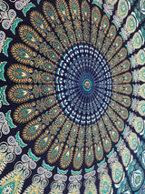 Indyjski gobelin psychodeliczny mandala niebieski turkusowy słoń Strona główna - Akcesoria i dekoracje Naty Shop