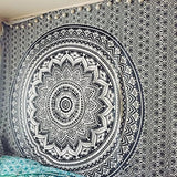 Indyjski gobelin psychodeliczny mandala czarno biały Indie Strona główna - Akcesoria i Dekoracje Naty Shop