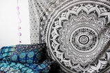 Indyjski gobelin psychodeliczny mandala czarno biały Indie Strona główna - Akcesoria i Dekoracje Naty Shop