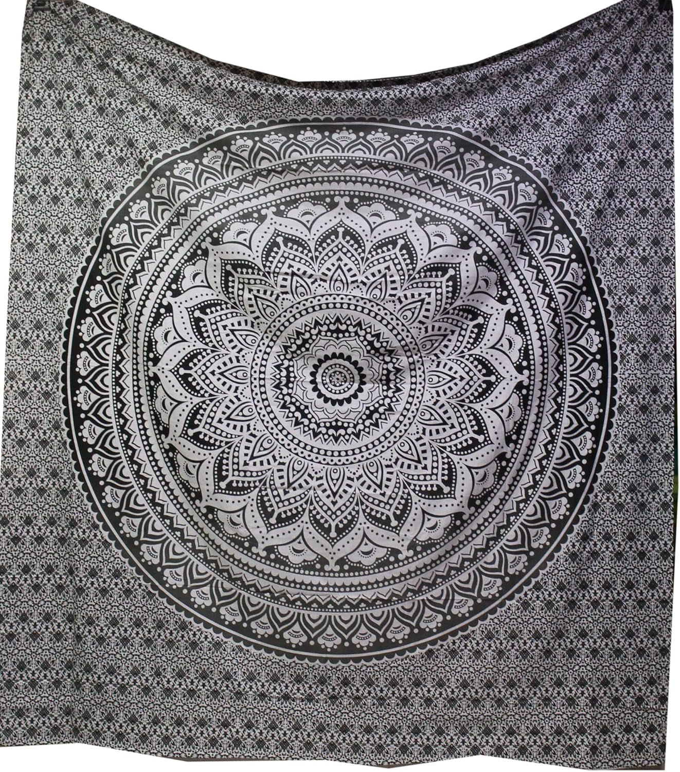Indyjski gobelin psychodeliczny mandala czarny biały Indie Strona główna - Akcesoria i dekoracje Naty Shop Default Title