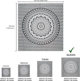 Indyjski gobelin psychodeliczny mandala czarno biały Indie Strona główna - Akcesoria i Dekoracje Naty Shop