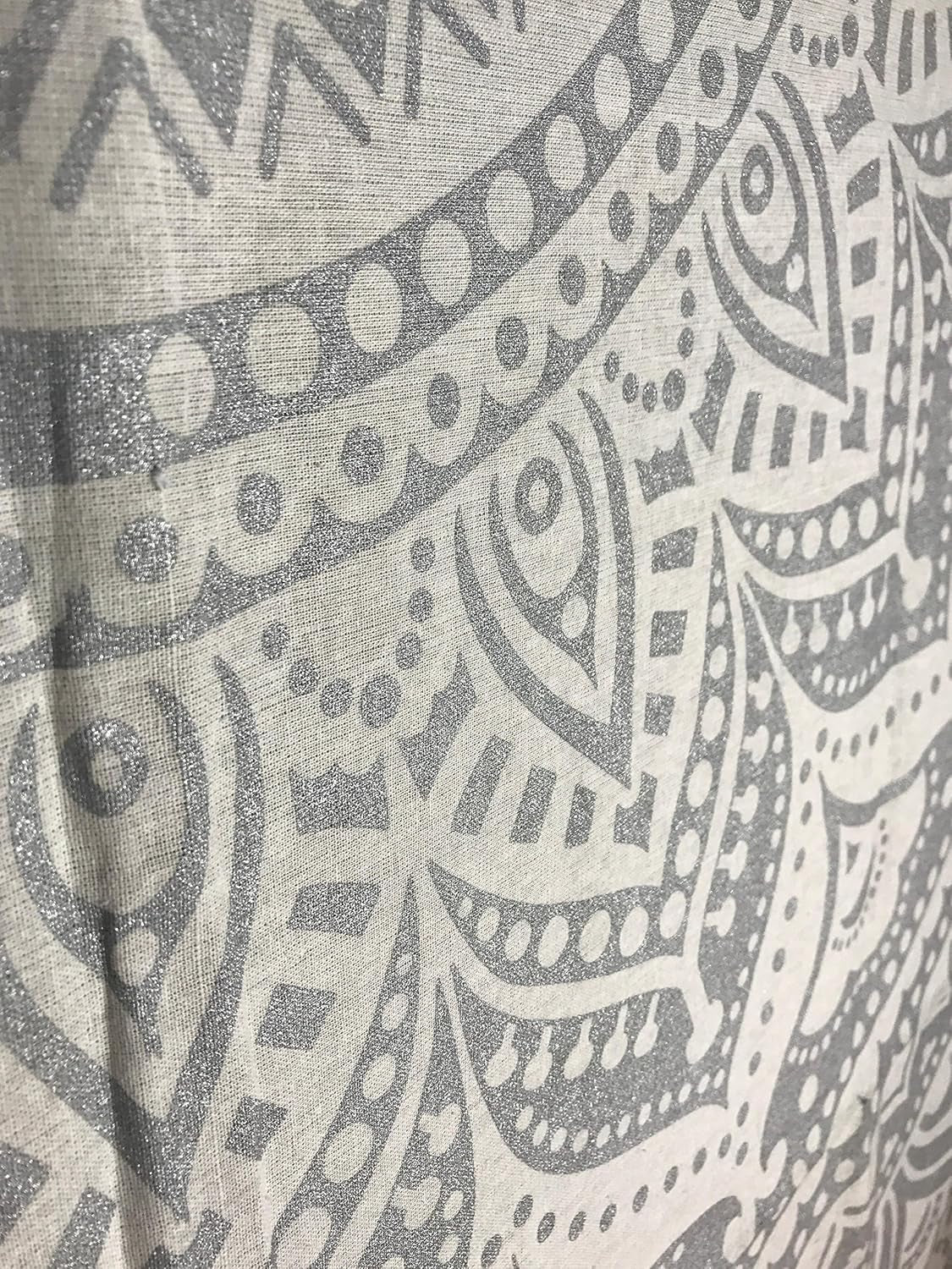 Indyjska gobelinowa mandala srebrno-biała estetyczna płótno do pokoju Strona główna - Akcesoria i dekoracje Naty Shop