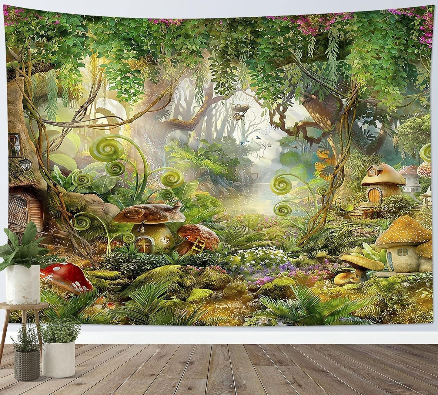 Japoński gobelin płótno ściana słoneczna z czerwonymi kwiatami wiśni Strona główna - Akcesoria i dekoracje Naty Shop Multi 27 235L X 180B Cm