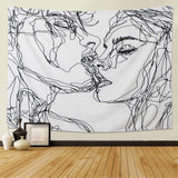 Gobelin lomohoo abstrakcyjny szkic czarno-biały całowanie Strona główna - Akcesoria i dekoracje Naty Shop Abstrakcyjny szkic 130L X 150B Cm