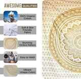 Mandala gobelin dekoracja pokoju estetyczne złote białe płótno Strona główna - Akcesoria i Dekoracje Naty Shop