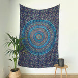 Gobelin Momomus Mandala kolorowy bawełniany orientalne wzory Strona główna - Akcesoria i Dekoracje Naty Shop Niebieski C 135L X 210B Cm