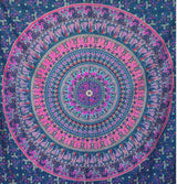 Gobelin Momomus Mandala kolorowy bawełniany orientalne wzory Strona główna - Akcesoria i Dekoracje Naty Shop Fioletowy A 210L X 230B Cm