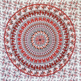 Gobelin Momomus Mandala kolorowy bawełniany orientalne wzory Strona główna - Akcesoria i Dekoracje Naty Shop Biało-pomarańczowy 210L X 230B Cm
