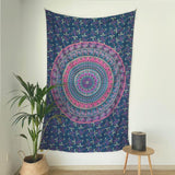 Gobelin Momomus Mandala kolorowy bawełniany orientalne wzory Strona główna - Akcesoria i Dekoracje Naty Shop Fioletowy A 135L X 210B Cm