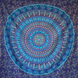 Gobelin Momomus Mandala kolorowy bawełniany orientalne wzory Strona główna - Akcesoria i Dekoracje Naty Shop Niebieski C 210L X 230B Cm