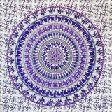 Gobelin Momomus Mandala kolorowy bawełniany orientalne wzory Strona główna - Akcesoria i Dekoracje Naty Shop Biało-liliowy 135L X 210B Cm