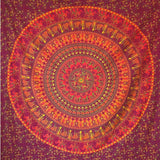 Gobelin Momomus Mandala kolorowy bawełniany orientalne wzory Strona główna - Akcesoria i Dekoracje Naty Shop Pomarańczowy 210L X 230B Cm